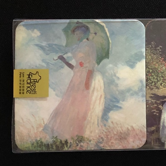 Presti France Cork Backed Coasters - Set of 6 Monet Impressionists Painters - Picture 3 of 10